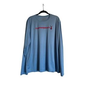 Tunaskin Mens Long Sleeve Performance Fishing‎ Shirt Blue 2XL Outdoor